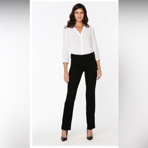 NWT NYDJ Marilyn Straight Leg Washed Black Jeans petite